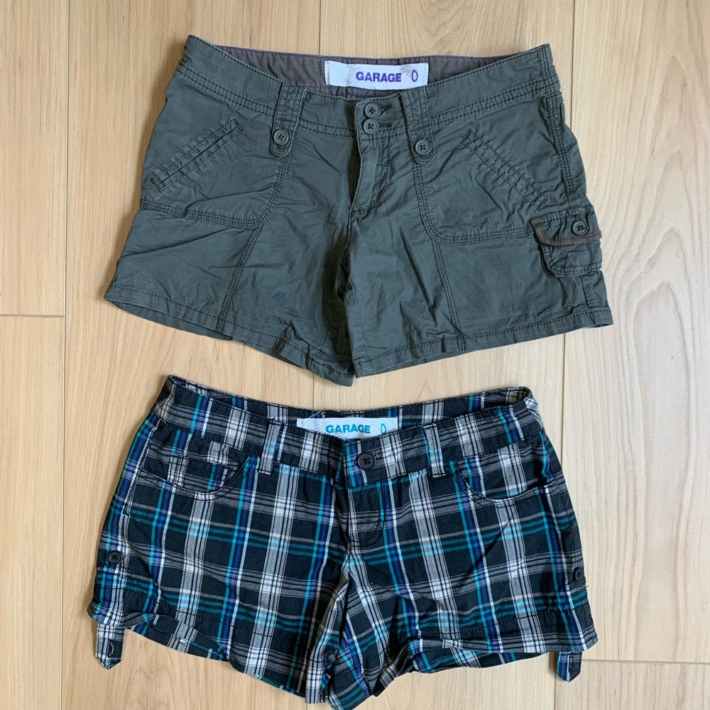 Garage Women's Green and Plaid Shorts Set